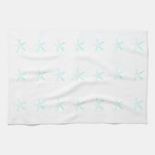 Nautical Starfish Patterns Sky Blue White Cool Geschirrtuch (Horizontal)