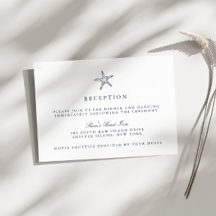Nautical Starfish Wedding Reception Card Einladung
