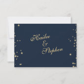 Nautical Starry Sky Twinkle Wedding Response RSVP Karte (Rückseite)