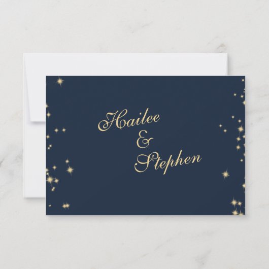 Nautical Starry Sky Twinkle Wedding Response RSVP Karte (Rückseite)