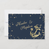 Nautical Starry Sky Twinkle Wedding Response RSVP Karte (Rückseite)