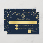 Nautical Starry Sky Twinkle Wedding Response RSVP Karte (Vorne/Hinten)
