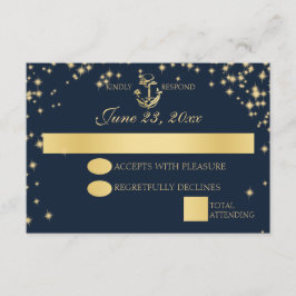 Nautical Starry Sky Twinkle Wedding Response RSVP Karte