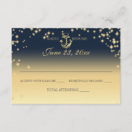 Nautical Starry Sky Twinkle Wedding Response RSVP Karte