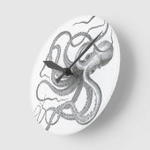 Nautical steampunk octopus vintage kraken drawing runde wanduhr (Winkel)