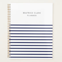 Nautical Stripe Navy Blue Stylish Trendy Modern