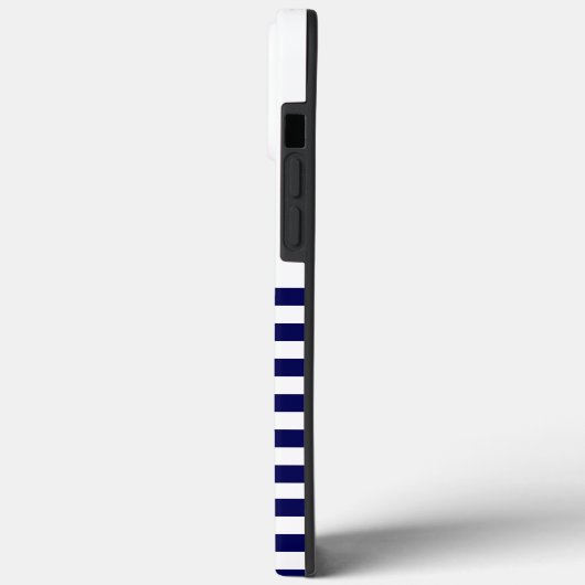 Nautical Stripe Navy Blue Trendy Stilvoll 9 Streif Case-Mate iPhone Hülle (Rückseite / Links)