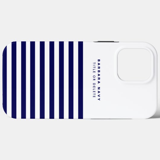 Nautical Stripe Navy Blue Trendy Stilvoll 9 Streif Case-Mate iPhone Hülle (Rückseite (Horizontal))