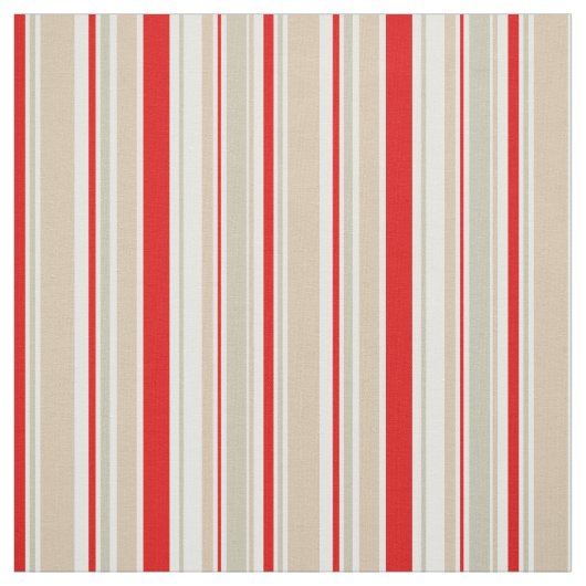 Nautical Stripe Red White Gray Beige Muster Stoff (Muster)