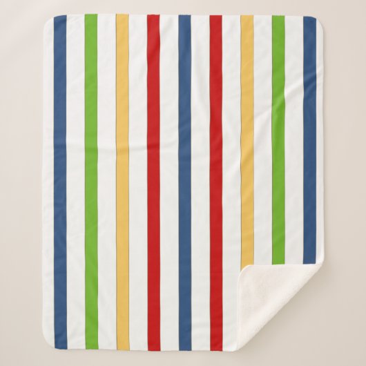 Nautical Stripe Sherpa Fleece Blanket Sherpadecke (Vorderseite)