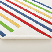 Nautical Stripe Sherpa Fleece Blanket Sherpadecke (3/4)