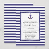 Nautical Stripe Wedding Einladung (Vorne/Hinten)