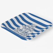 Nautical Striped Anchor Birthday Pappteller (Gewinkelt)