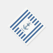 Nautical Striped Anchor Birthday Serviette (Ecke)