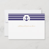 Nautical Striped Anchor UAWG Wedding Card RSVP Karte (Rückseite)
