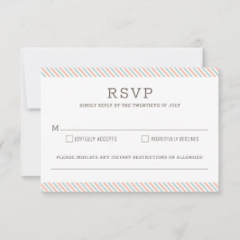 Nautical Striped Beach Wedding Repair Card RSVP Karte