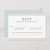 Nautical Striped Beach Wedding Repair Card RSVP Karte (Vorne/Hinten)