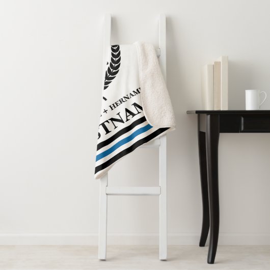 Nautical Striped Custom Mr. und Mrs. Sherpadecke (Beispiel)