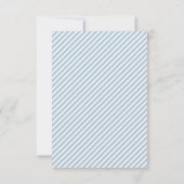 Nautical Striped Navy Blue Wedding Repcard RSVP Karte (Rückseite)