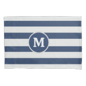 Nautical Striped Weave Monogram Navy White ID1248 Kissenbezug (Vorderseite)
