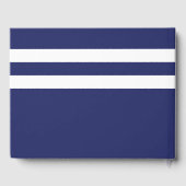 Nautical Stripes Boat Name Marine blauer weißer An Gästebuch (Rückseite)