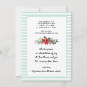 Nautical Stripes Christmas Poinsettias Moving Ankündigung (Rückseite)