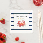 Nautical Stripes Crab Kinderdusche Serviette (Beispiel)