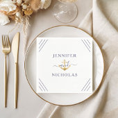 Nautical Stripes Gold Anchor Hochzeit Serviette