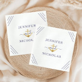 Nautical Stripes Gold Anchor Hochzeit Serviette