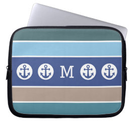 Nautical Stripes kundenspezifische Laptop-Ärmel fü Laptopschutzhülle