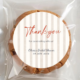 Nautical Stripes Lobster Bridal Shower Thank You Runder Aufkleber
