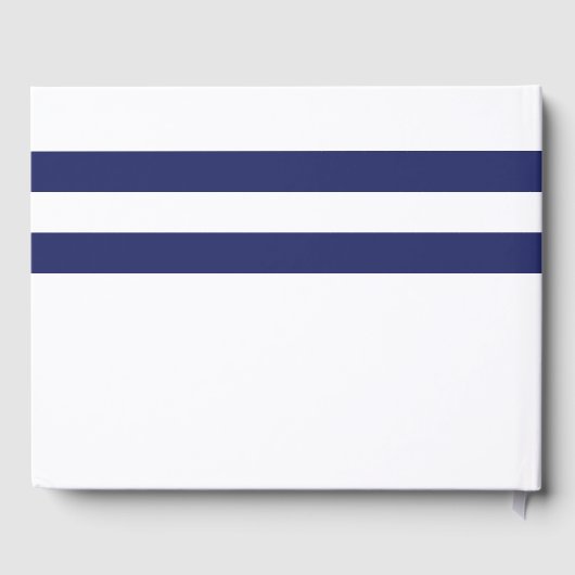 Nautical Stripes marineblaue Blaue Ankerhochzeit Gästebuch (Rückseite)