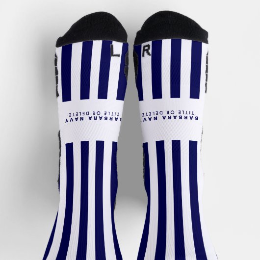 Nautical Stripes Navy Blue Trendy Stylish Socken (Oben)