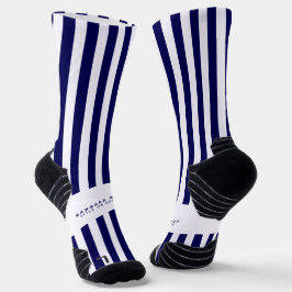 Nautical Stripes Navy Blue Trendy Stylish Socken