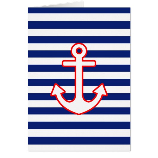 Nautical Style Anchor on Stripes (Vorne)