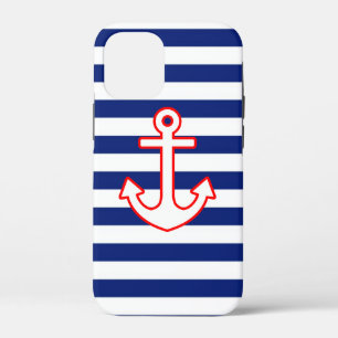 Nautical Style Anchor on Stripes Case-Mate iPhone Hülle