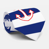 Nautical Style Anchor on Stripes Krawatte (Gerollt)