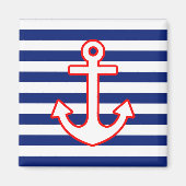 Nautical Style Anchor on Stripes Magnet (Vorne)