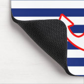 Nautical Style Anchor on Stripes Mousepad (Ecke)