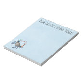 Nautical Stylish Nature Blue Crab Typografie Notizblock (Rotiert)