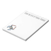 Nautical Stylish Nature Simple Blue Crab Notizblock (Rotiert)