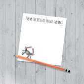 Nautical Stylish Nature Simple Blue Crab Notizblock