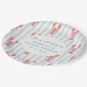 Nautical Summer Lobster Bridal Shower Paper Plates Pappteller (Schrägansicht)