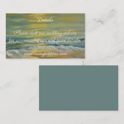 Nautical Sunset Beach Hochzeiten Begleitkarte (Vorne/Hinten)