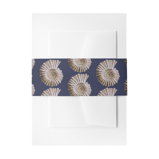 Nautical Tan Seashell Beach Wedding Einladungsbanderole (Vorderseite Beispiel)