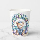 Nautical Teddy Bear Beach Boy Baby Dusche Pappbecher (Rückseite)