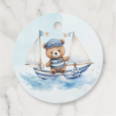 Nautical Teddy Bear Boy Baby Dusche Geschenkanhänger (Rückseite)