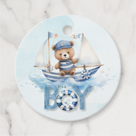 Nautical Teddy Bear Boy Baby Dusche Geschenkanhänger