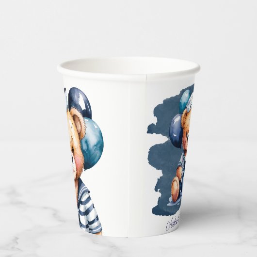 Nautical Teddy Bear Delight Boy Baby Dusche Pappbecher (Rechts)