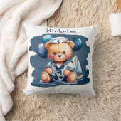 Nautical Teddy Bear Delight Boy Baby Showgeschenk Kissen (Decke)
